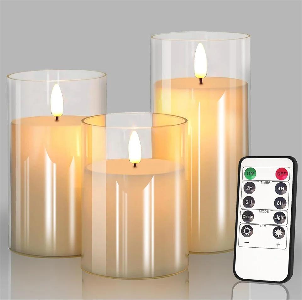 LED Electronic Candles LED Candle Decorations Candle Complete Set Of Remote Control Timers Christmas Wedding Home Decor Lighting