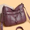 Dámská taška Soft Leather Crossbody Bag Taška přes rameno pro matku středního věku