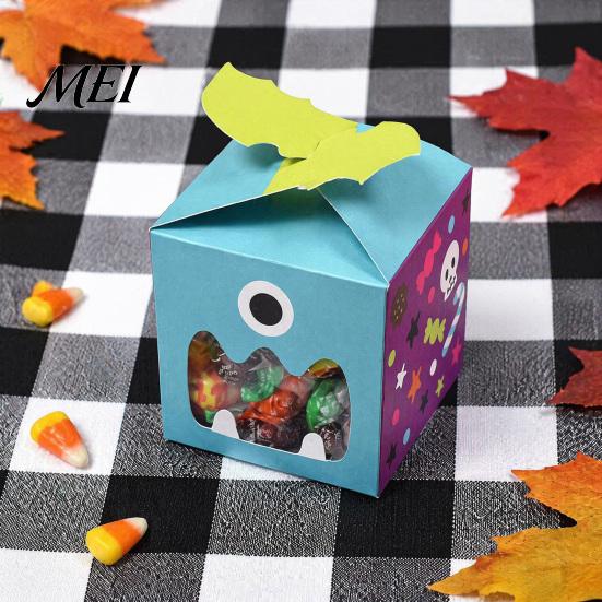 Holiday Chocolate Boxes Cute Halloween Treat Boxes, Party Candy for Cookie Goodie Snack Foldable Cardboard Gift Packaging, Small Container Kids Trick