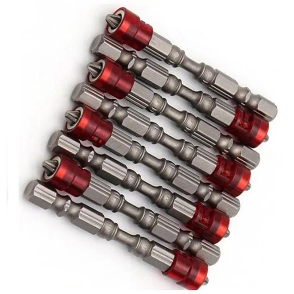 10 ks Šroubovacích bitů 65 mm dlouhé Silný magnetismus Protiskluzový Křížový šroubovací bit Červený