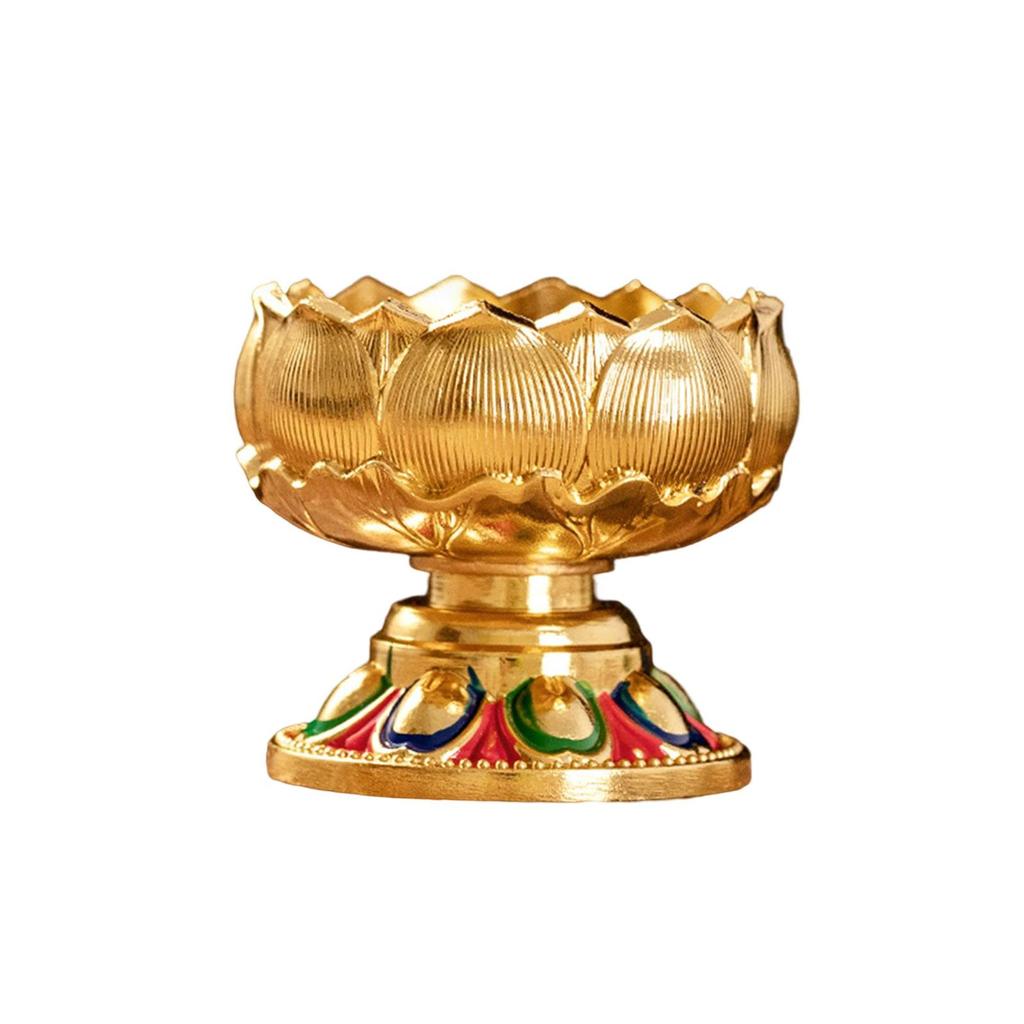 Alloy Tealight Candle Holder Cup Table Centerpiece Delicate Lotus Shape Ghee Candlestick for