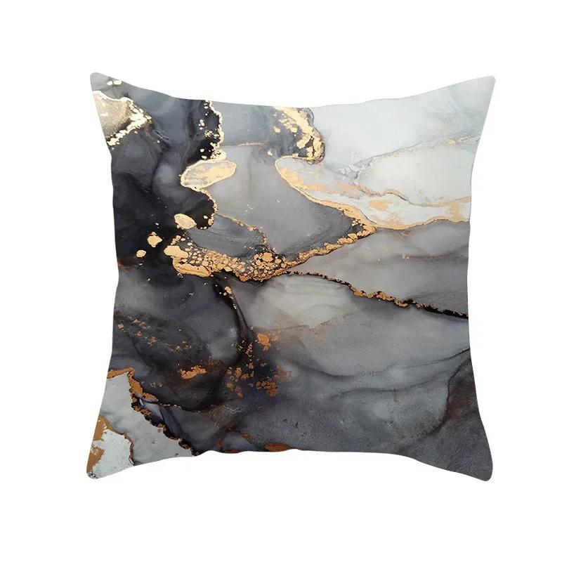 

New Nordic Marble Gold Lines Print Cushion Cover Modern Abstrct Watercolor Art Decorative Pillow Cover Sofa Chair Throw Pillows 12x12Inch