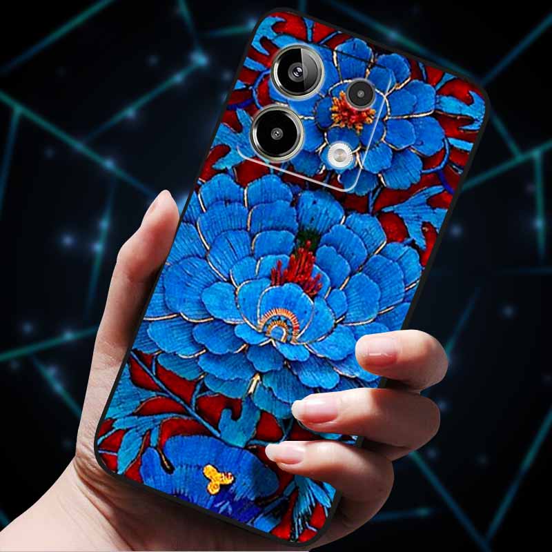 3D Flowers Emboss Fundas For Redmi Note 13 Case Note13Pro 5G Soft Silicone Phone Cases for Redmi Note 13 Pro Plus Back Cover Bag