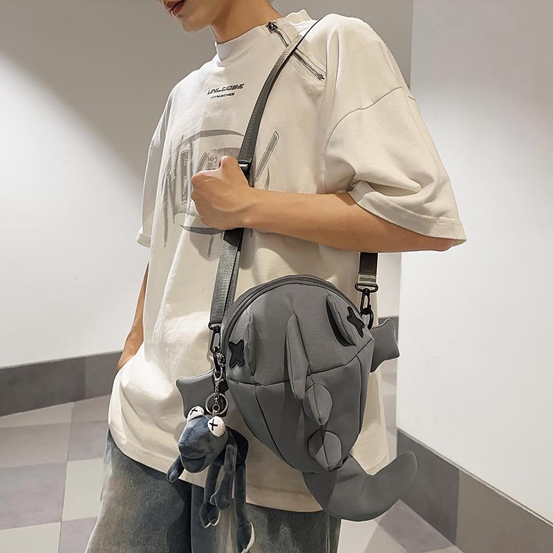 Men's Shark Shoulder Bag Women's Cartoon Commuter Crossbody Bag