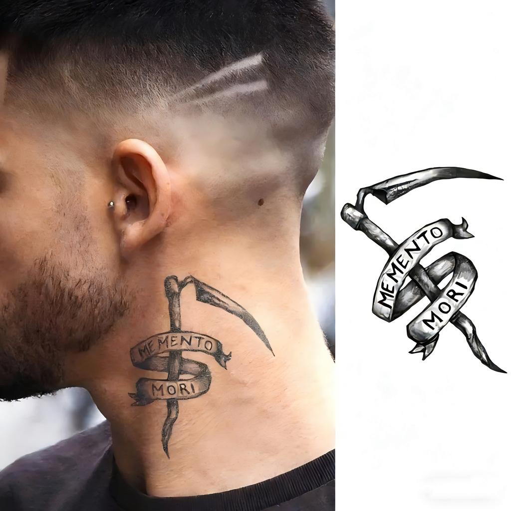 1 Foglio Tatuaggi Temporanei Teschio Ancora Insetto Per Mani Collo Adulti, Adesivi Tatuaggi Finti di Halloween Tatuaggi Realistici a Lunga Durata