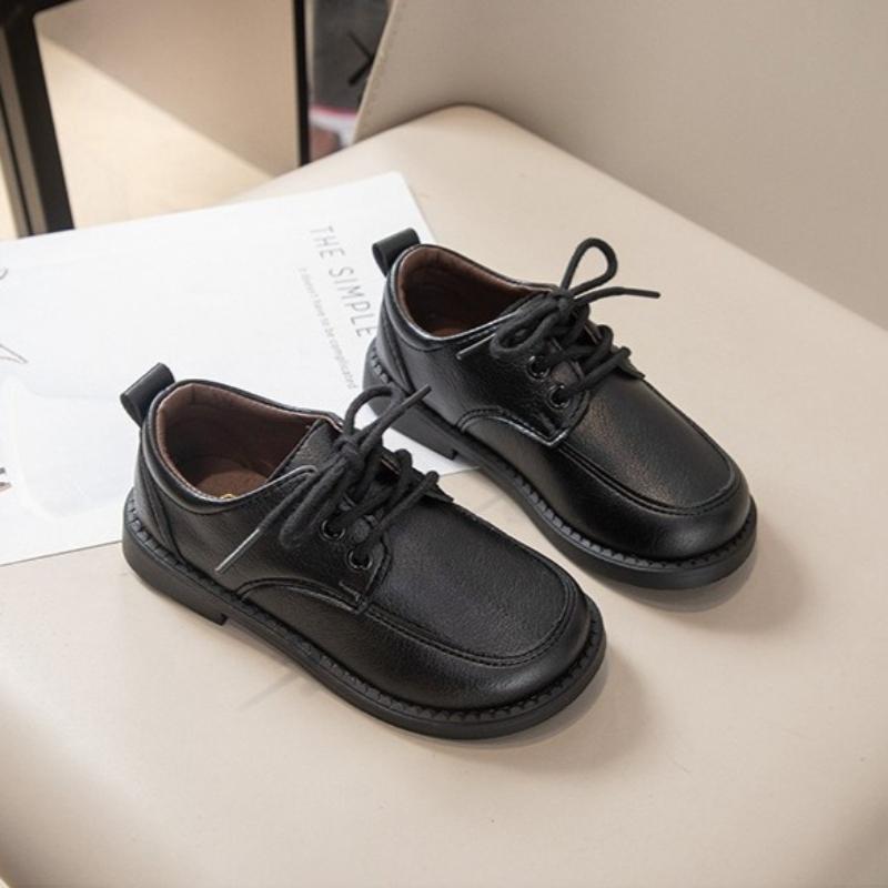 Boys Leather School Shoes  Spring Autumn Children Uniform Flat Shoes Formal Black Versatile Kids Causal  Dress Shoes