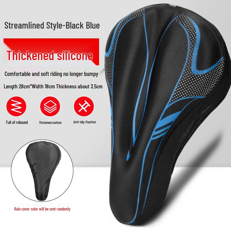 Bicycle Seat Cushion: Super Soft Silicone, Thickened Shock Absorption for Road and Mountain Bikes