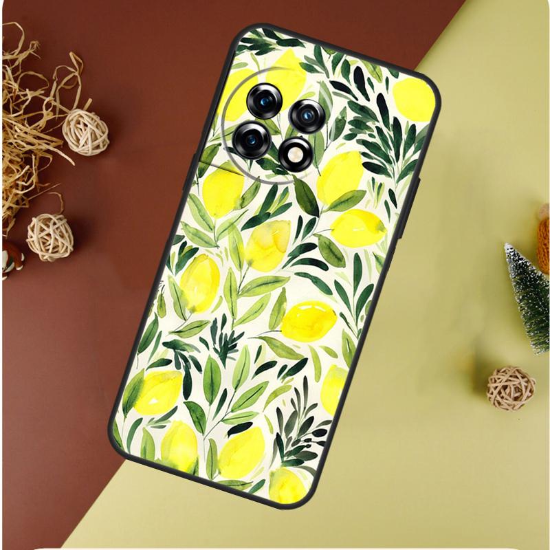 Summer Lemon and Leaf For OnePlus 13 13R 12 12R 11 9 10 Pro 8T 9RT 10T 10R N20 N30 Nord CE 2 3 4 Lite Phone Case