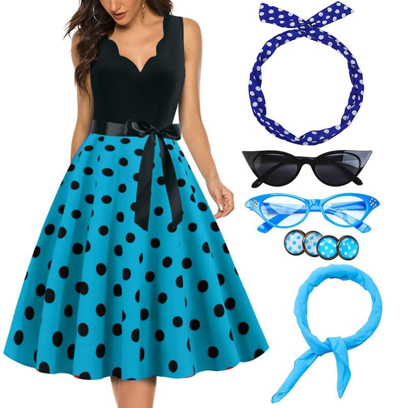 Disfraces Vestimenta De Los 50 Mujeres Rock And Roll Disfraz