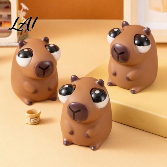 Capybara Squeeze Toy Popping Eye Anxiety Stress Relief Sitting Adult Reliever Pinch Sensory Soft Ball Animal Fidget