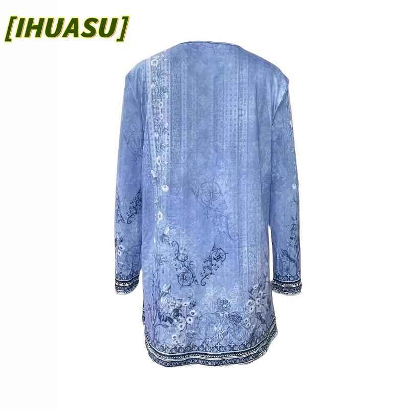 IHUASU Women's Vintage Casual Autumn Winter Long Sleeve Jackets & Coats