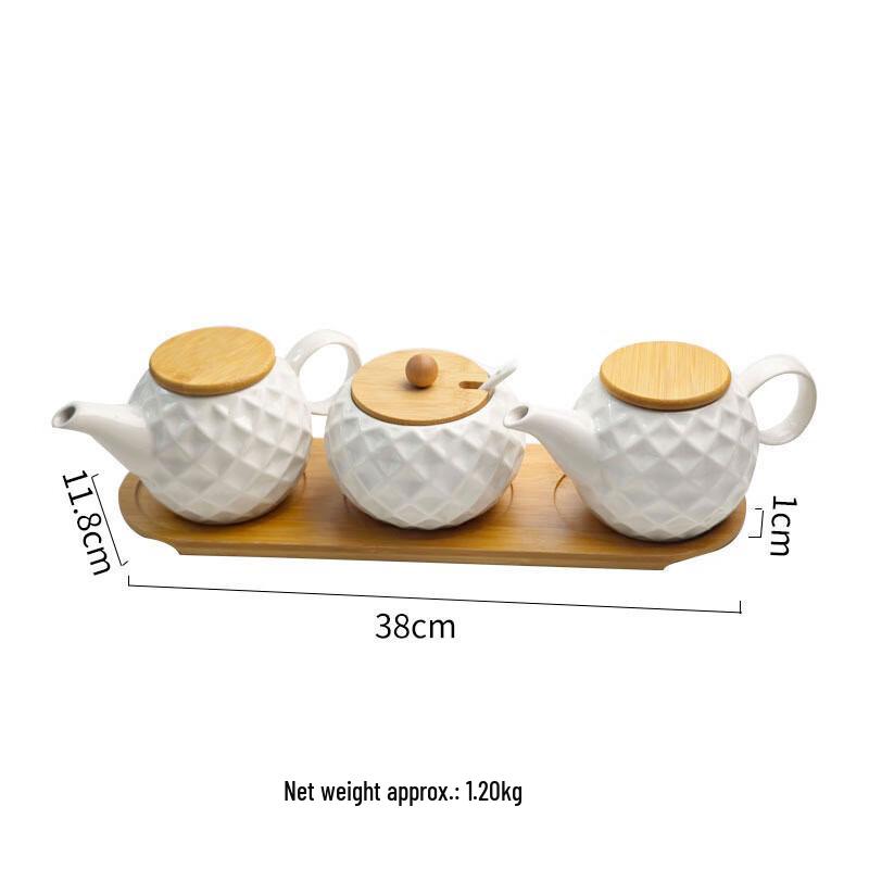 

LISM Diamond Pattern 3-Piece Condiment Set