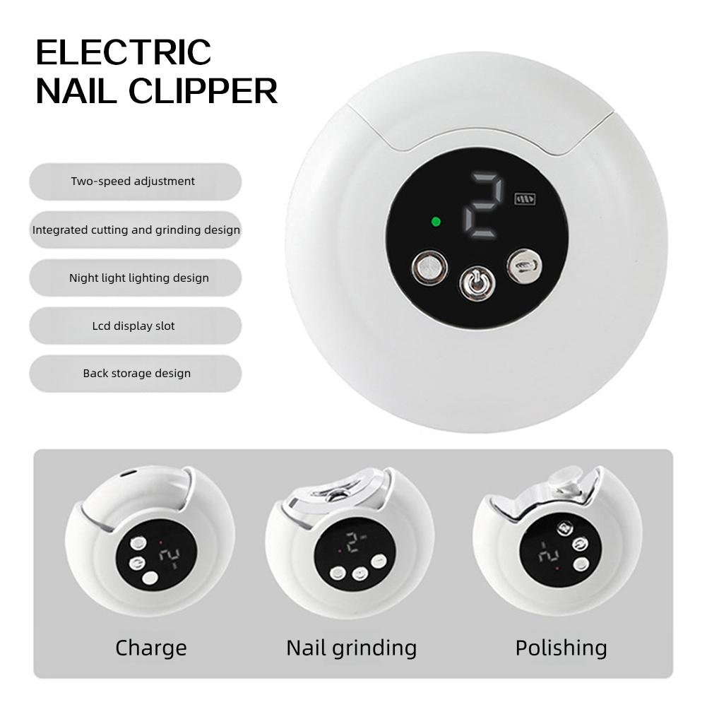 3 In 1 Electric Nail Clipper Trimmer Anti-Pinch Baby-Safe Nail Care Nail File Grinder Clipper-Grinder-Buffer In One Nail Salon
