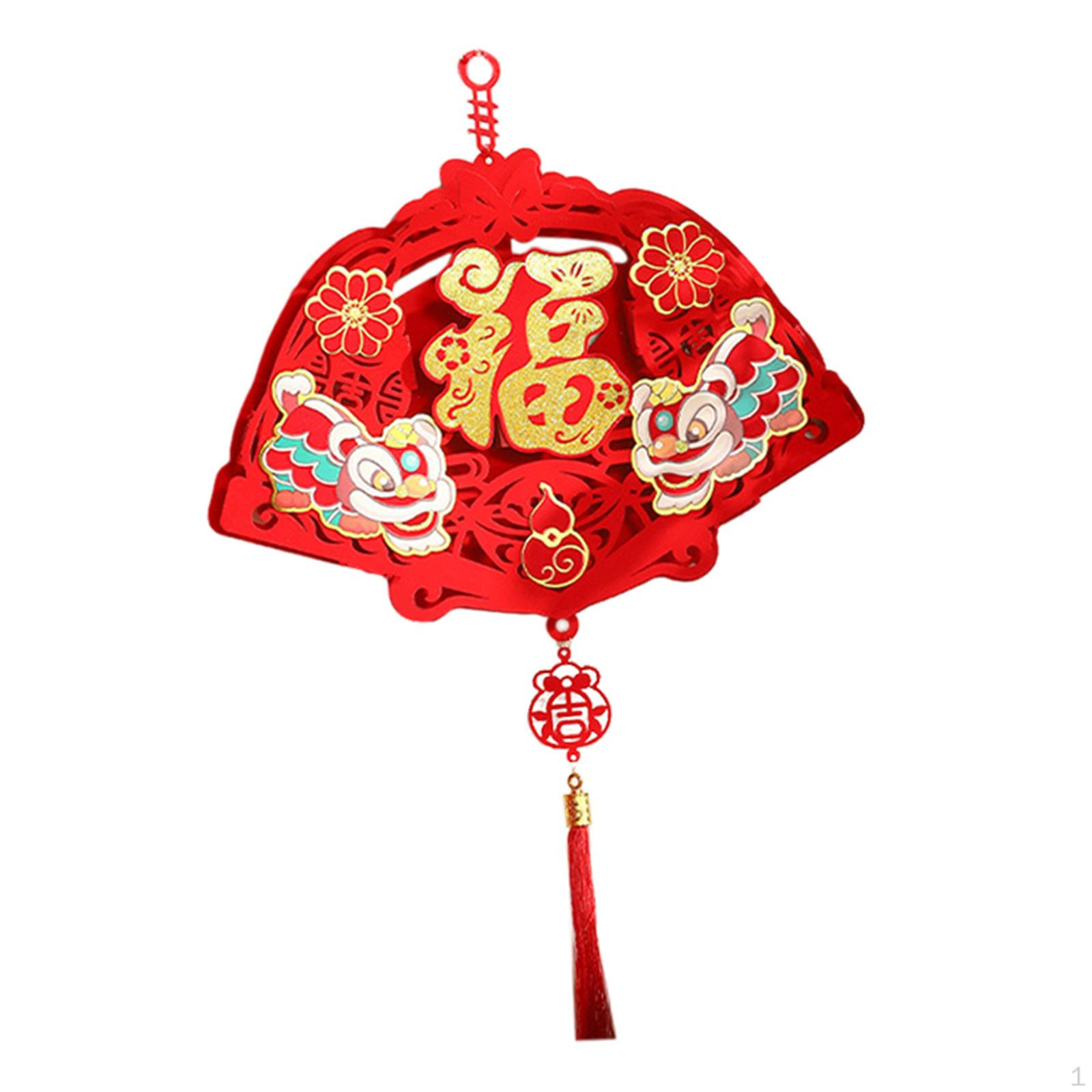 Chinese Year Hanging Decoration Fu Character Red Charm Tassel Spring Festival Decor for
