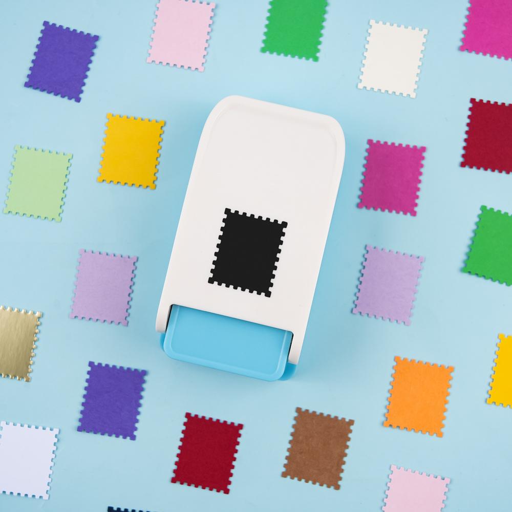 1X0,8 Zoll Rechteckiger Briefmarkenstanzer, Wellenförmiges Rechteck Hebelwirkung Bastelstanzer für Papierbasteln Scrapbooking DIY Karte