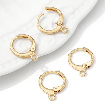 14K Goud Verguld Messing Hypoallergene Oorhaakjes, Klapoorbellen Ronde Haak Oorwire voor DIY Oorbellen Maken Accessoires