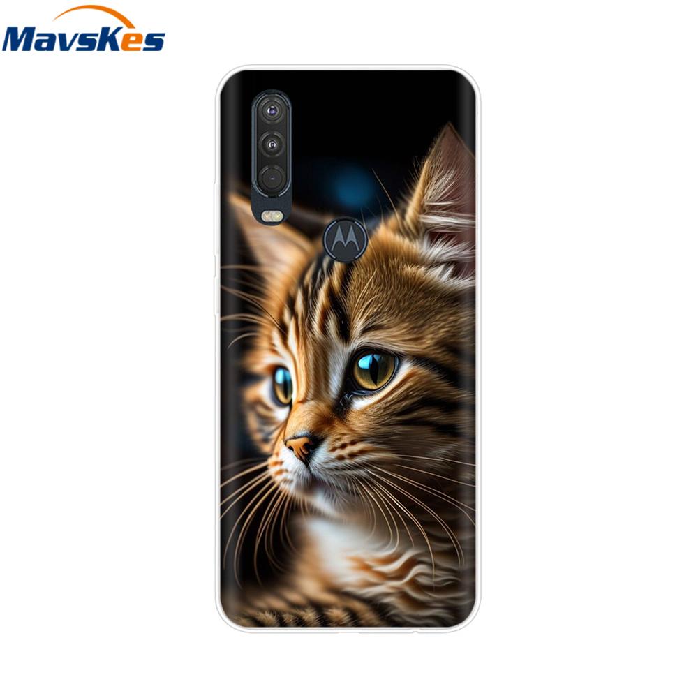 

Для Moto One Action Чохол М який ТПУ Силіконовий Задній Чохол Для Motorola Moto One Vision OneAction Чохол для Телефона Захисний Модний Coque Moto One