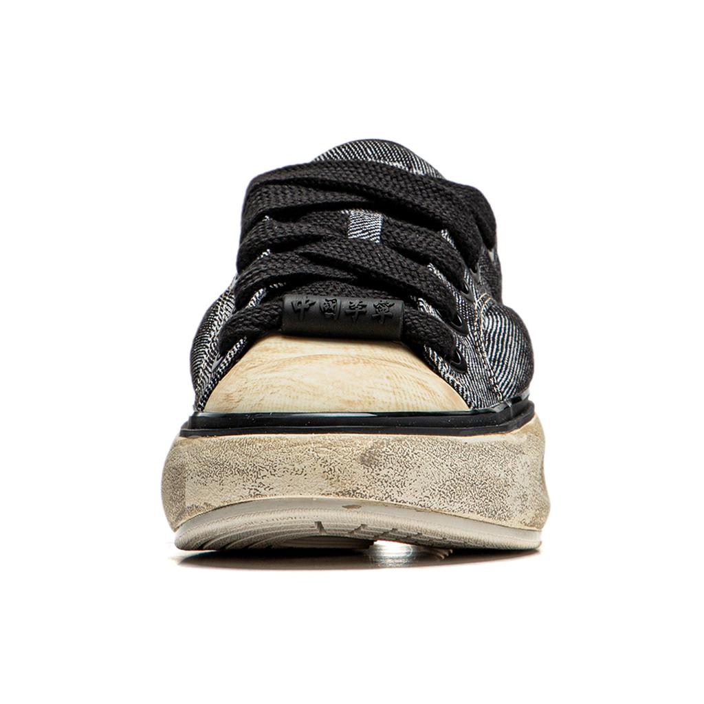 Li Ning Cloud Travel C4D Shock Absorbing Wear Resistant Low Top Casual Shoes Women Casual Shoes Black White AZGU038-5