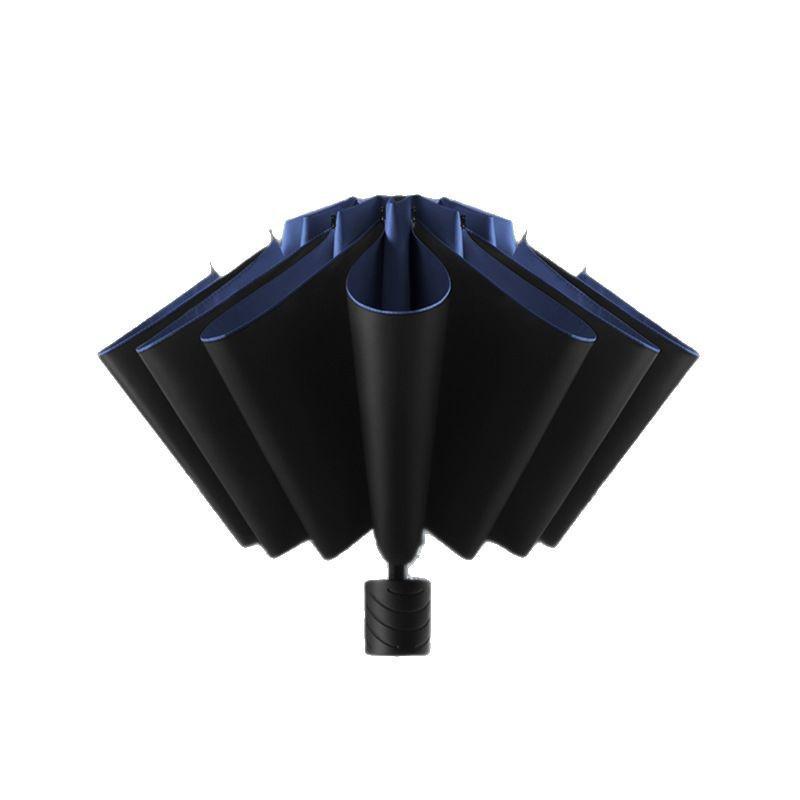 12-Rib Extra Large Folding Umbrella for Rain and Sun - Reinforced, Thick, Three-Person Capacity