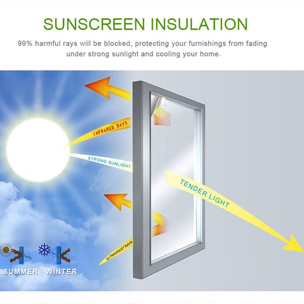 12"x39" Smart Privacy Film UV Block One-Way Mirror for Home Office Living Room with IR Rejection Energy Saving Window Tint Cuts