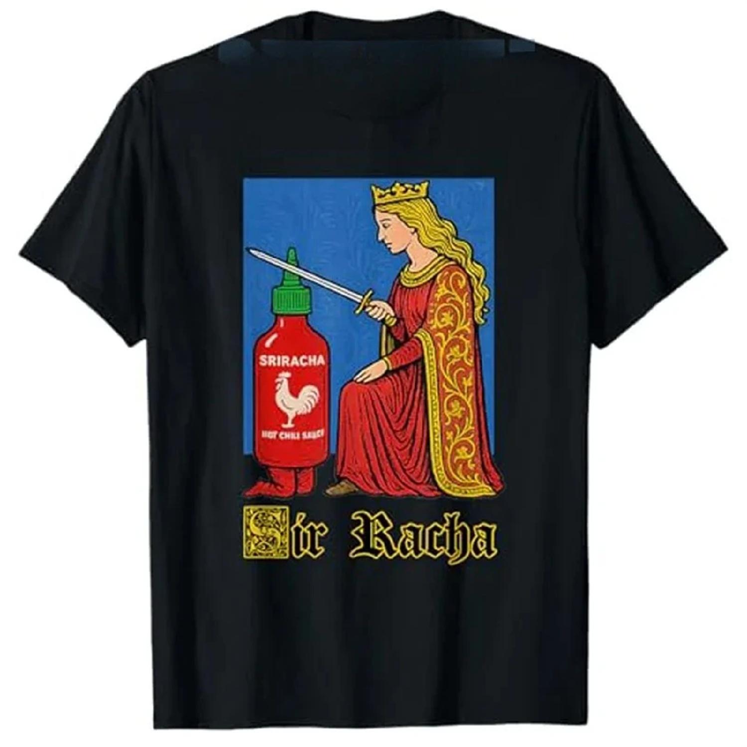 

Жіноча футболка Sir Racha s Fun Chili Sauce, модна естетична футболка, новинка в подарунок, футболка з круглим вирізом та коротким рукавом, одяг Y2K XXXXXL