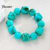 Trendiger Handschmuck für Damen Perlenarmband Herren, Blaue Simulationssteine Einzigartige Tintenstruktur Perlen Acrylperlen Armbänder, Elastisches Stretch Klobig Nicht