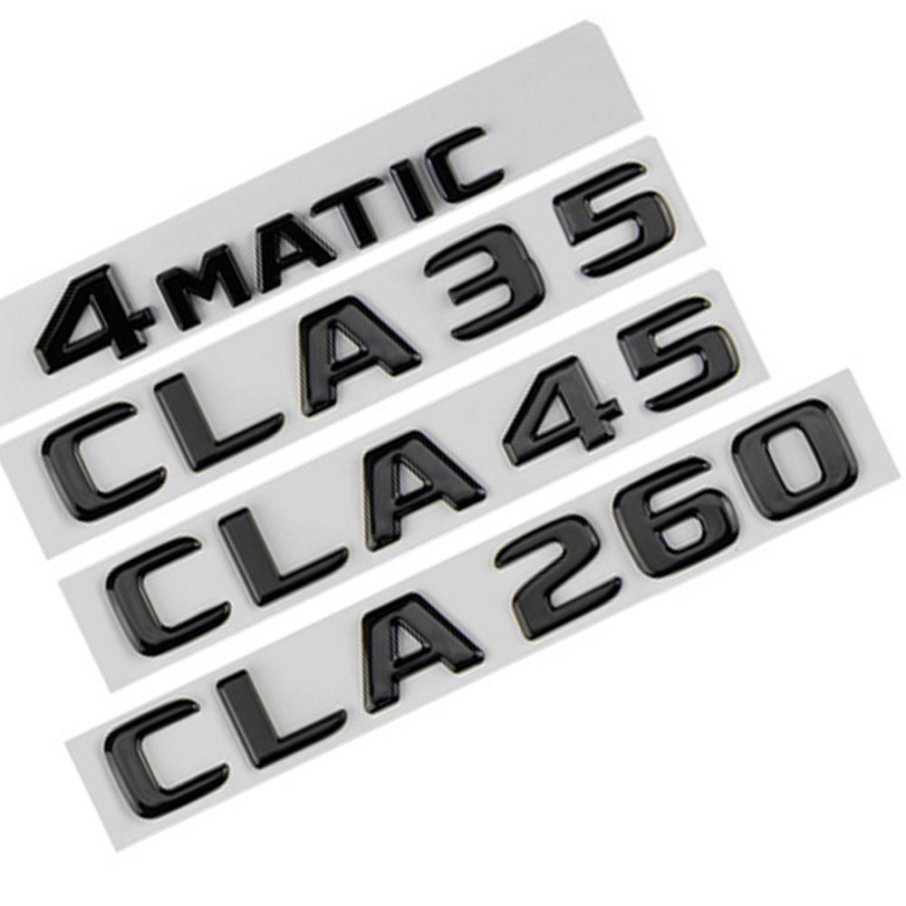 Car Gloss Black Trunk Logo Letter Badge Sticker For Mercedes Benz AMG C117 W117 C118 CLA35 CLA45 CLA260 4Matic Logo Accessories