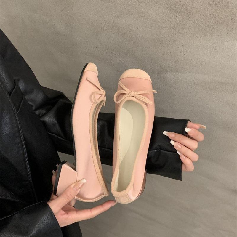 

2025 spring and autumn new single shoes gentle wind fairy shoes light mouth bow soft flat bottom one pedal ladyshoes 41