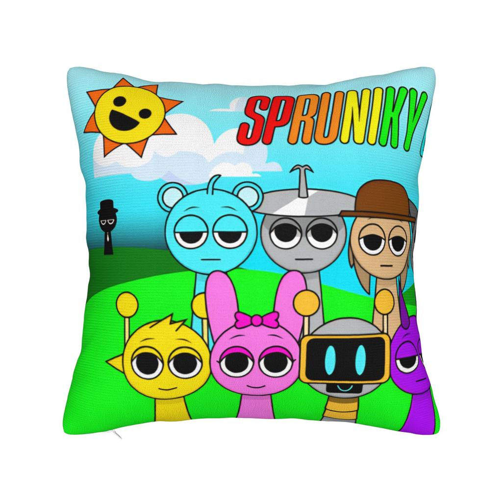 Sprunki Game Square Pillow Cases Cartoon Cushion Cover Fashion Polyester Decor Pillowcover for Car 45x45cm