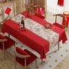 Festive Red Tablecloth Waterproof And Oil-Proof Leave-In Tablecloth New Year'S Tablecloth Coffee Table Cloth Dining Table Cloth