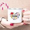 Teacher's Day Stationery Heart Apple Enamel Mugs Handle Cups Coffee Tea Milk Mugs Bonfire Party Best Gifts for Teacher