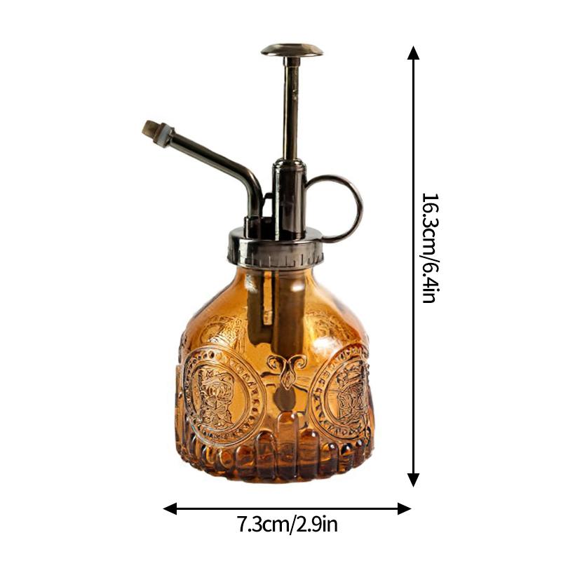 Retro Glas Luftdruck-Gießkanne Geprägte Glas-Sprühflasche Gartenarbeit Spezial Haushaltssprinkler Gießflasche
