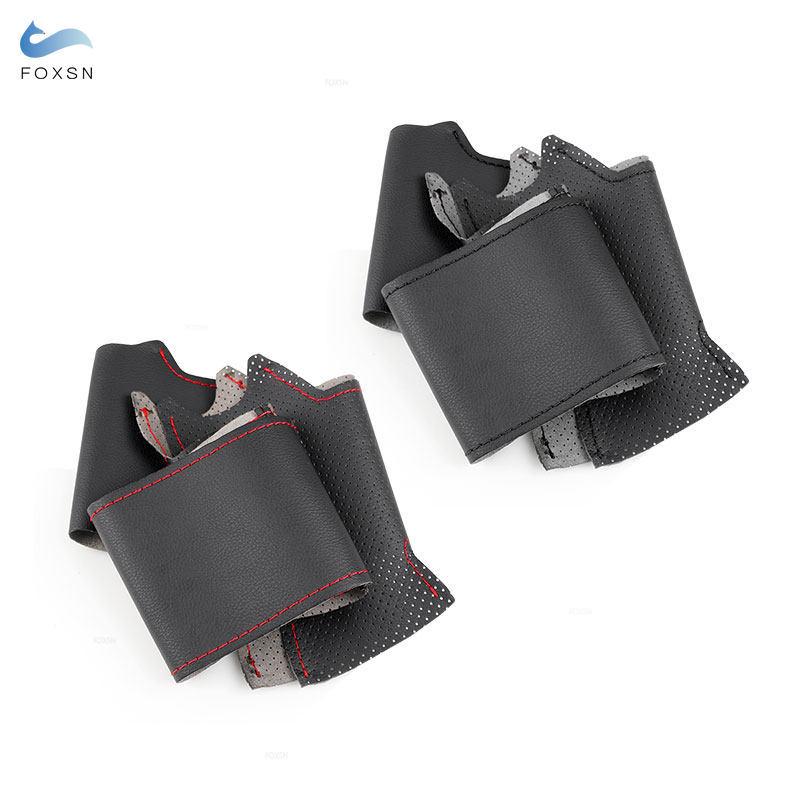 Car Accessories Perforated Microfiber Leather Interior Steering Wheel Cover Trim For Hyundai Sonata 9 2015 2016 2017 (4-Spoke)