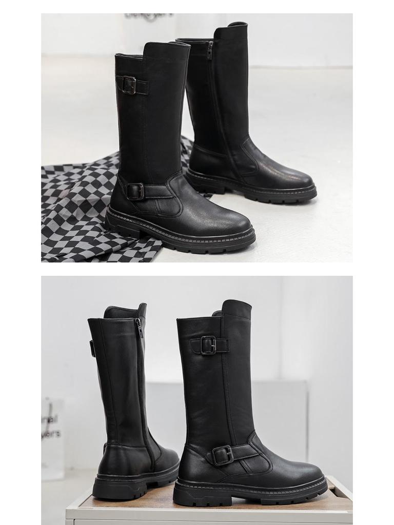 Męskie skórzane buty typu high martin parade knight, gruba podeszwa, długi styl kowbojski (Modele 88056)