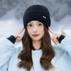 Versatile winter hat women's velvet thickened large head circumference headgear metal standard rabbit hair knitted wool hat