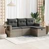 VidaXL Garden Lounge Set 4 Pcs with Grey Cushions Wicker 3325456