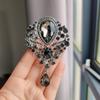 Luxury Elegant Large Crystal Water-drop Brooches For Women Girls Vintage Fashion Pendant Corsage Elegant Wedding Pins Jewelry