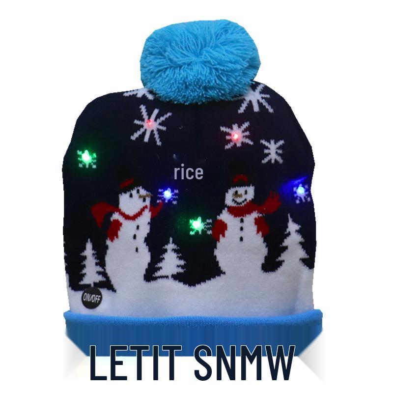 LED Light-Up Dinosaur Christmas Hat - Colorful, Luminous Knitted Hat for Adults & Kids