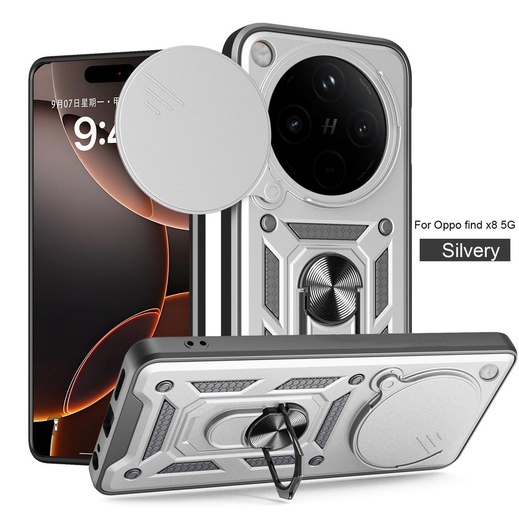 For OPPO Find X8 Case Oppo Find X8 Pro Cover  Find X8 Pro Magnetic Ring Holder Armor Phone Case Slide Camera Protect Back Cover