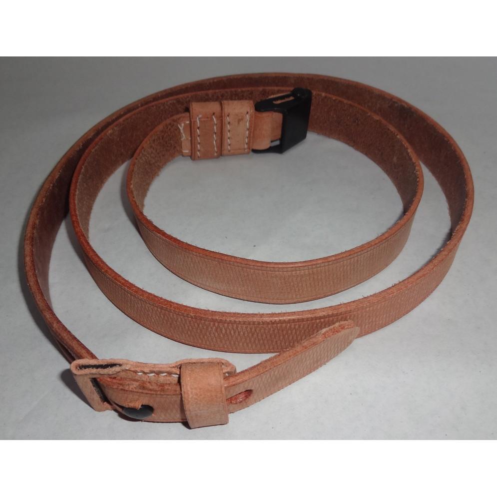 German Mauser K98 WWII Rifle Leather Sling w/Sight Hood Natural Color PP-TFEH-OJ96