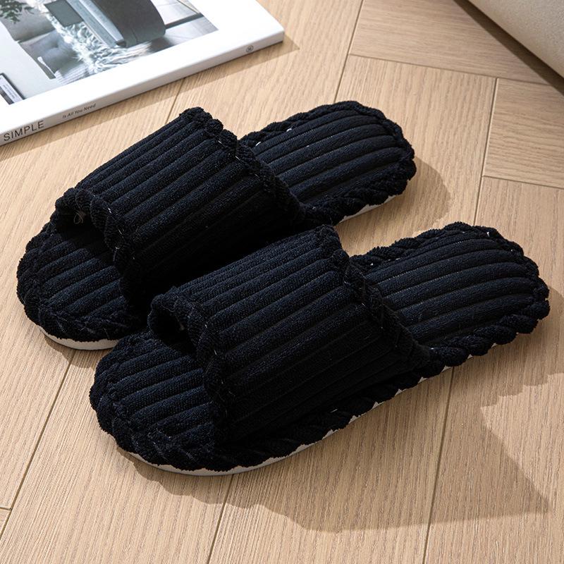 

Corduroy Unisex Open Toe Slippers for Indoor & Outdoor Use 38-39 (fits 37-38 foot)