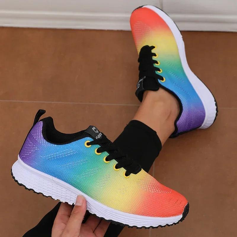 Women's Vegan Mesh Sports Shoes Trendy Luxury Brand Non Slip Flat Shoes Comfortable Track Field Jogging Neutral Casual Shoes