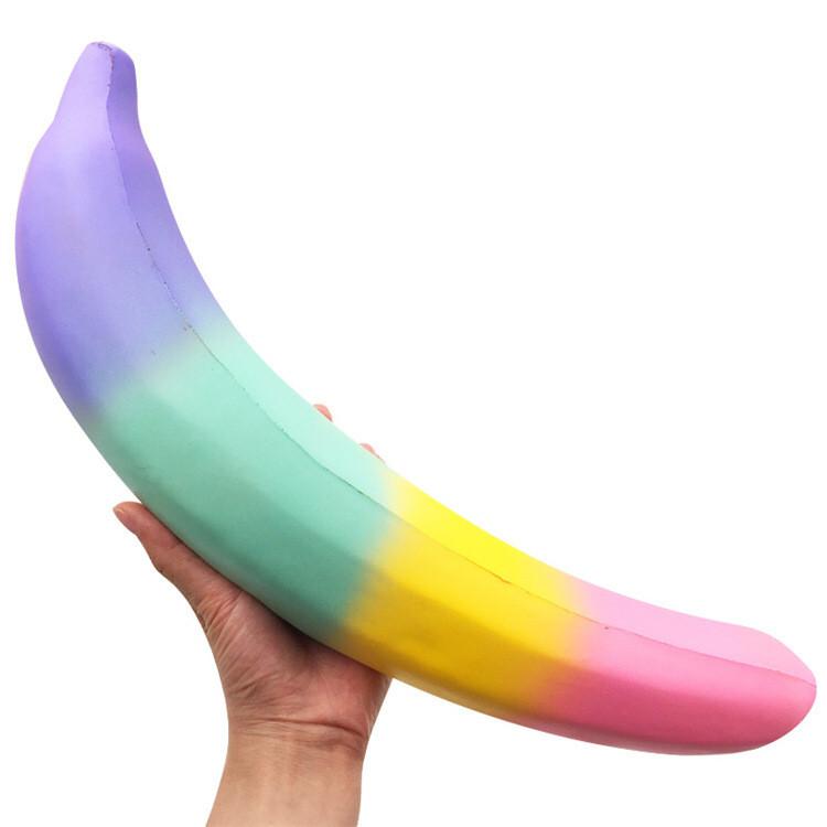 Pu Foam Banana Stress Relief Toy With Realistic Fruit Design For Kids And Adults