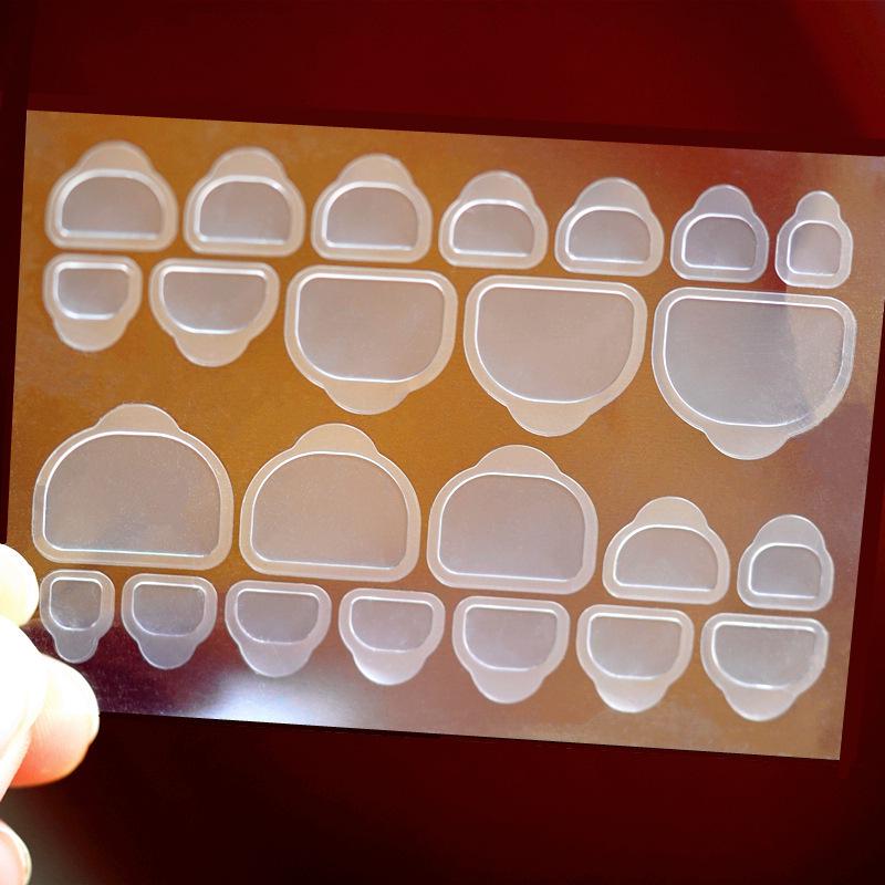 24 Pieces Transparent Jelly Nail Adhesive Stickers - Wearable Yellow Glue Nail Tips & Tools