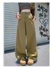 Autumn 2025 Khaki High-Waist Loose Straight-Leg Women's Jeans - Casual, Slimming, Fashionable Wide-Leg Pants