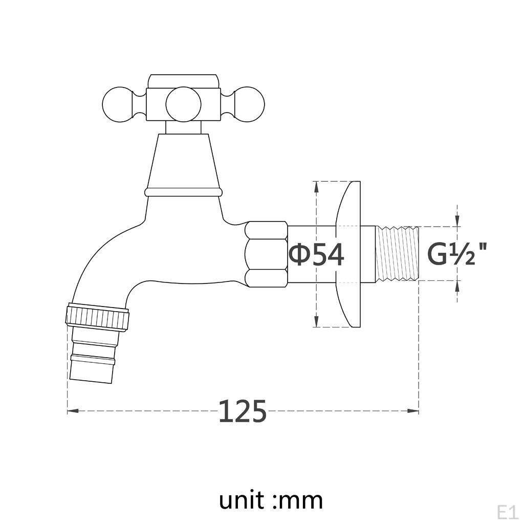 Manopola in Ottone Rubinetto Lavatrice Giardino Lavatoio Mocio