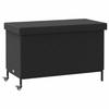 VidaXL Garden Storage Box and Wheels Black Woven Resin, Outdoor Storage Box, Cushion Storage 4103826