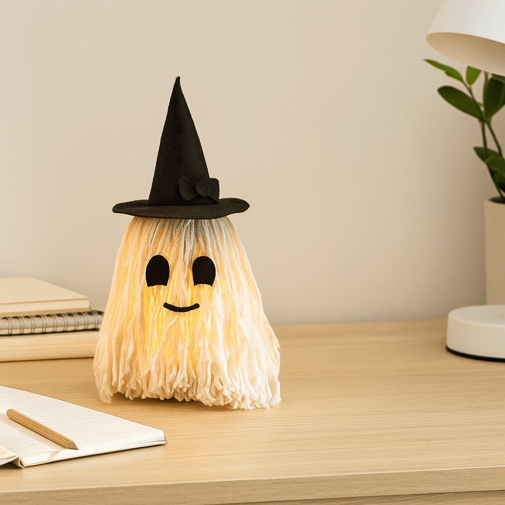 with Hat Specter Ornaments LED Mop Head Desktop Decoration Halloween Hanging Ghost Light  Study