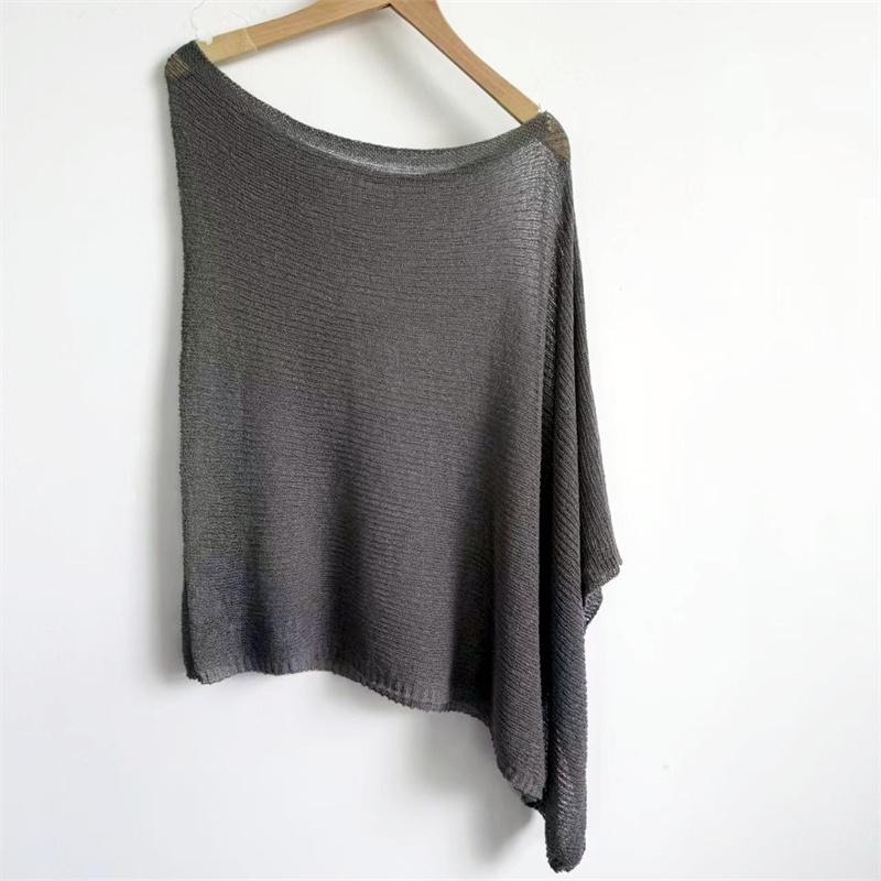 

Женский сексуальный модный прозрачный сетчатый пончо Легкий летний болеро Пуловер свитер для платьев Пляжные накидки One Size серый