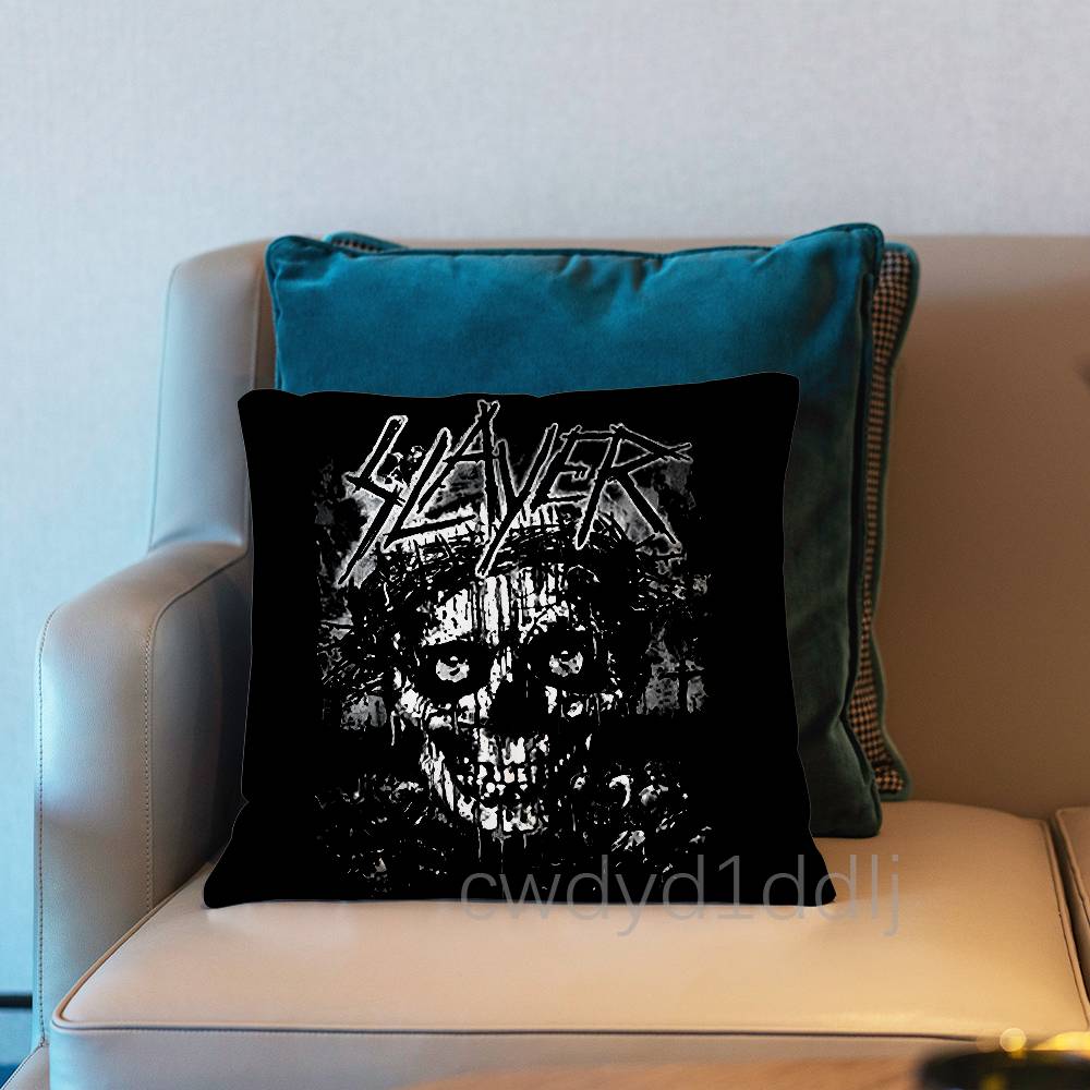 

SSlayer Heavy Metal Razors Edge Pillow Case Short Plush Sofa Decorative Gift Home Doublesided Printing Cushio 30x30cm